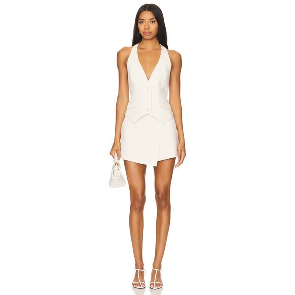 Shona Joy Irena Wrap Detail Skort Skirt Rice Ivory - Picture 5 of 5